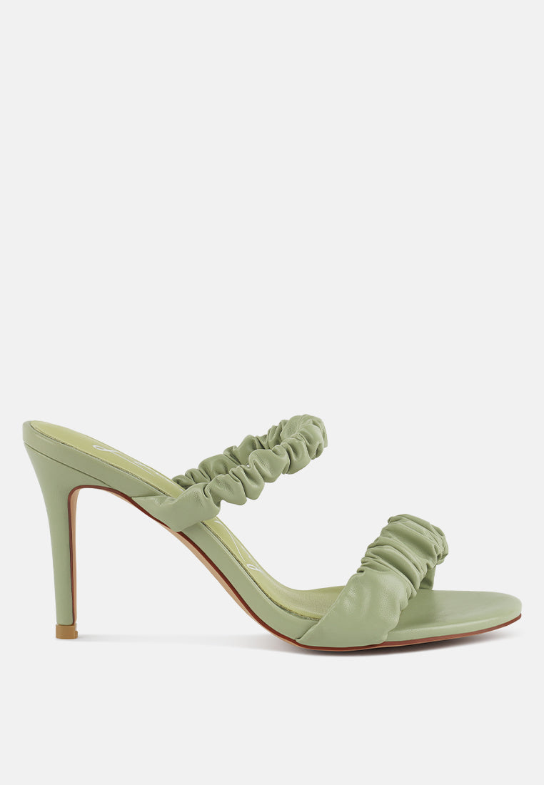 Qualie Ruched Strap Stiletto Sandals-5