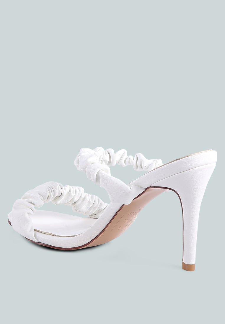 Qualie Ruched Strap Stiletto Sandals-2