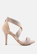 Queen Bee Rhinestone High Heeled Sandals-5
