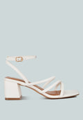 Right Pose Faux Leather Block Heel Sandals-5