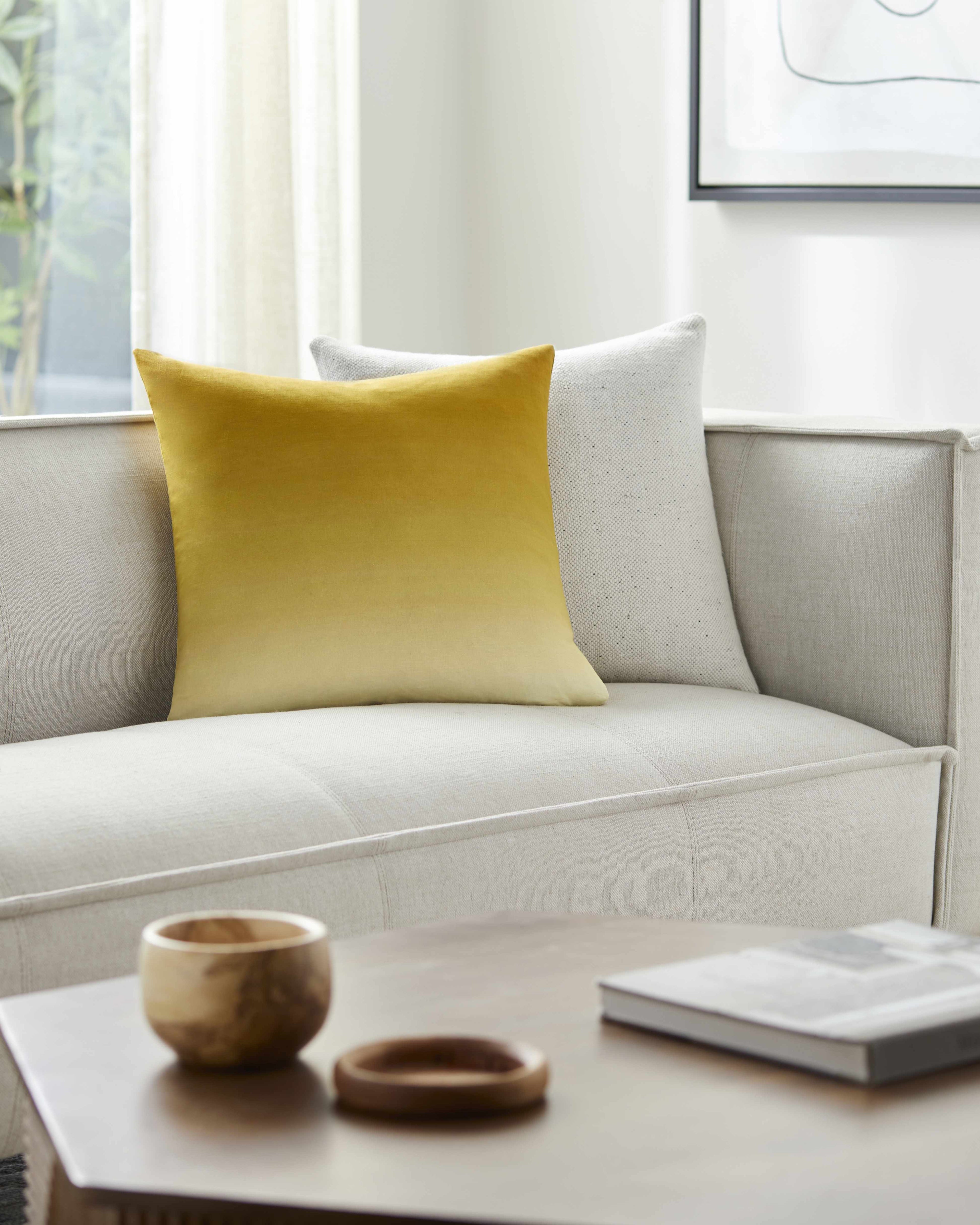 Rohit Yellow Throw Pillow - Clearance-0