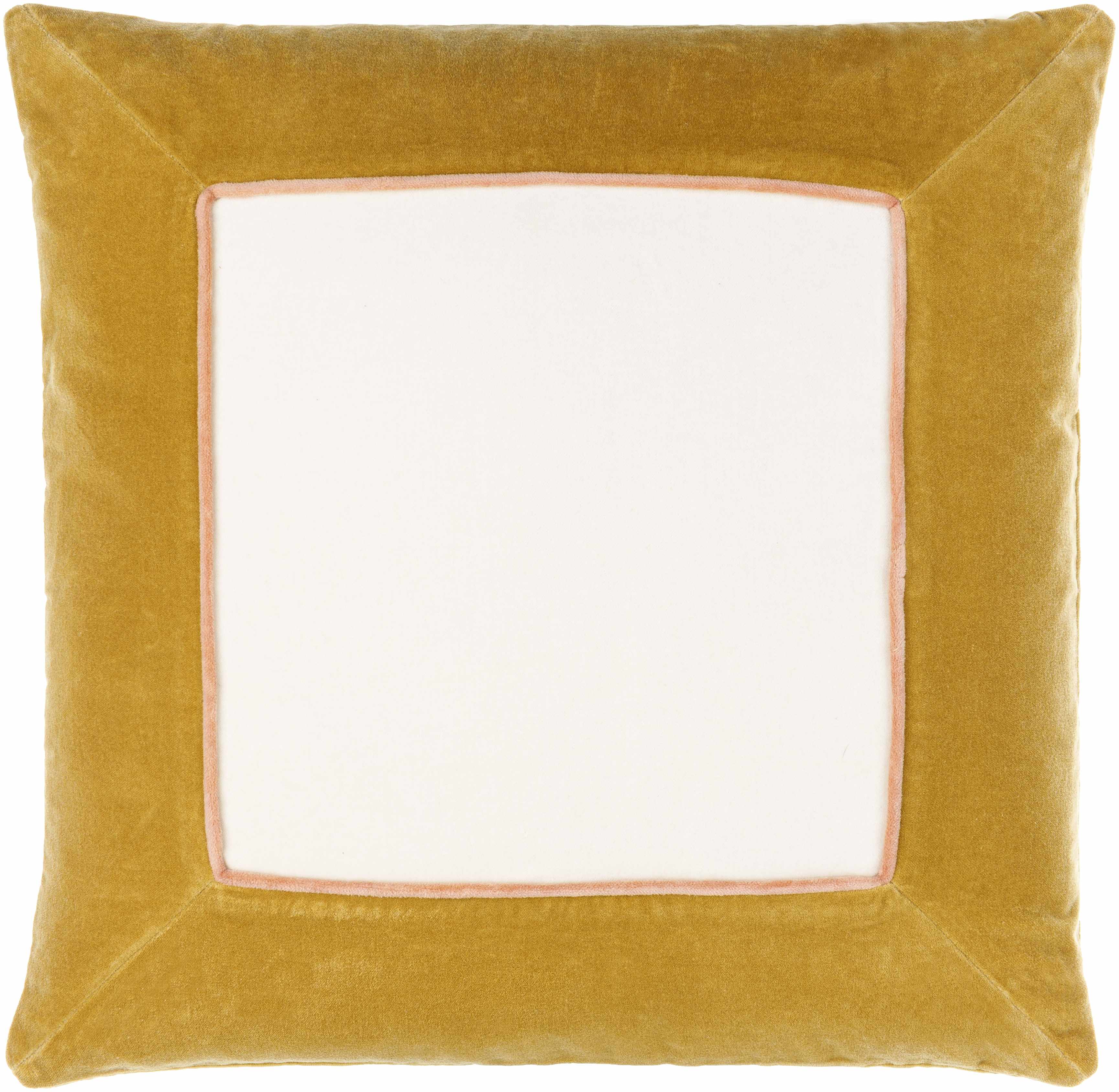 Rahiq Yellow Border Cotton Throw Pillow - Clearance-0