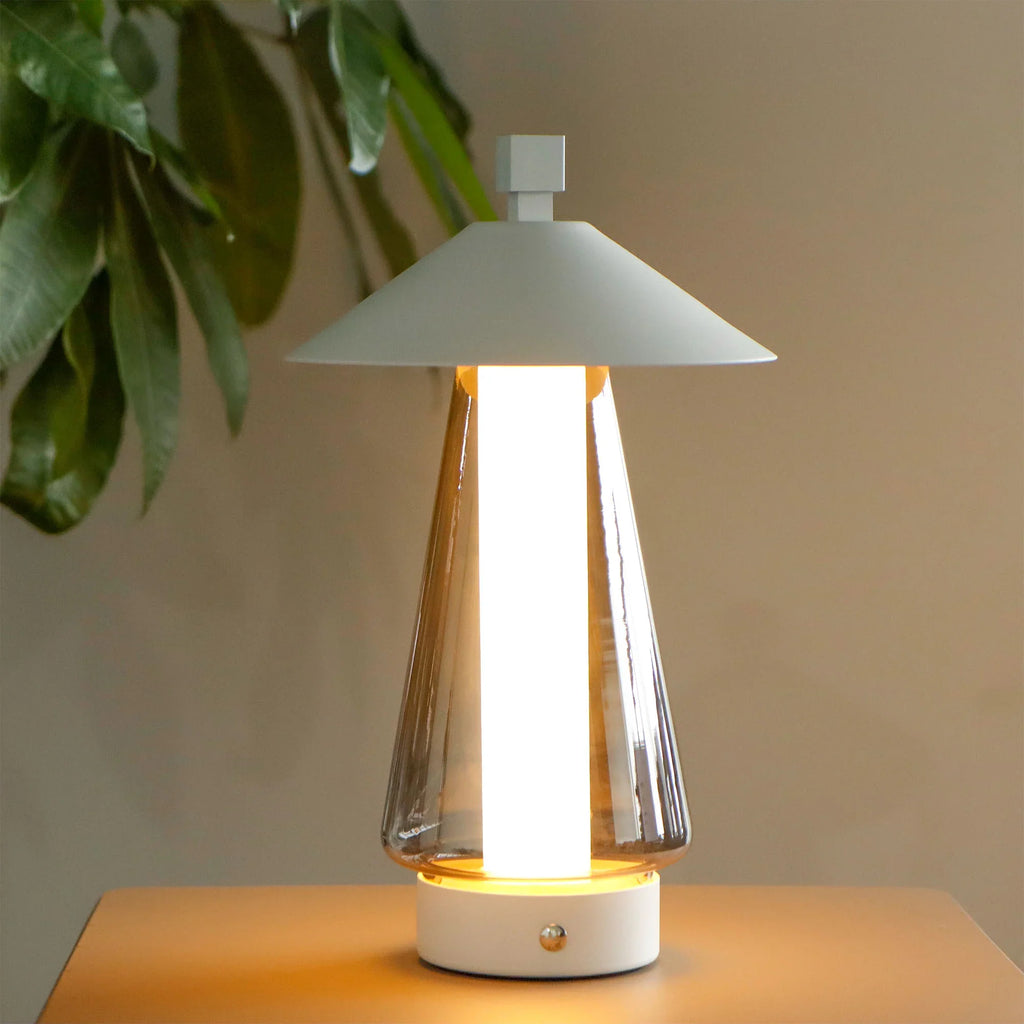 3-Way Dimmable Bedside Lamp 12"H Umbrella-shaped-1