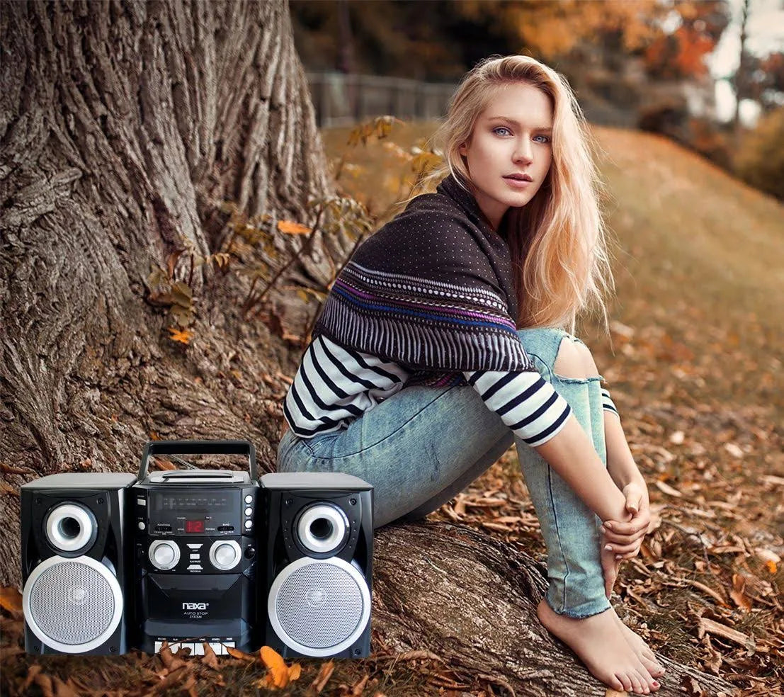 Naxa Portable CD Player with AM/FM Stereo Radio Cassette Player/Recorder-2