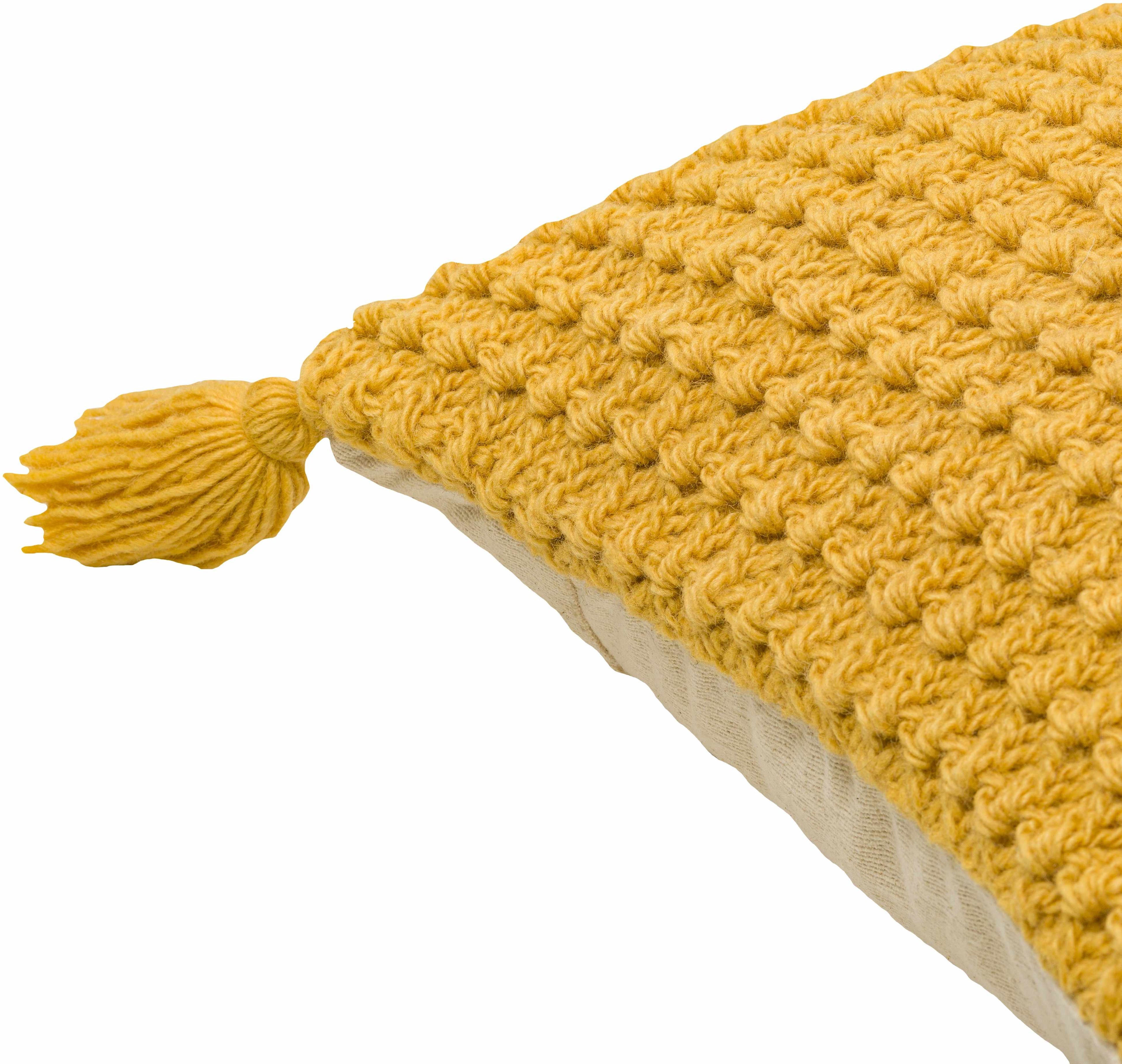 Litzy Mustard Yellow Throw Pillow - Clearance-1