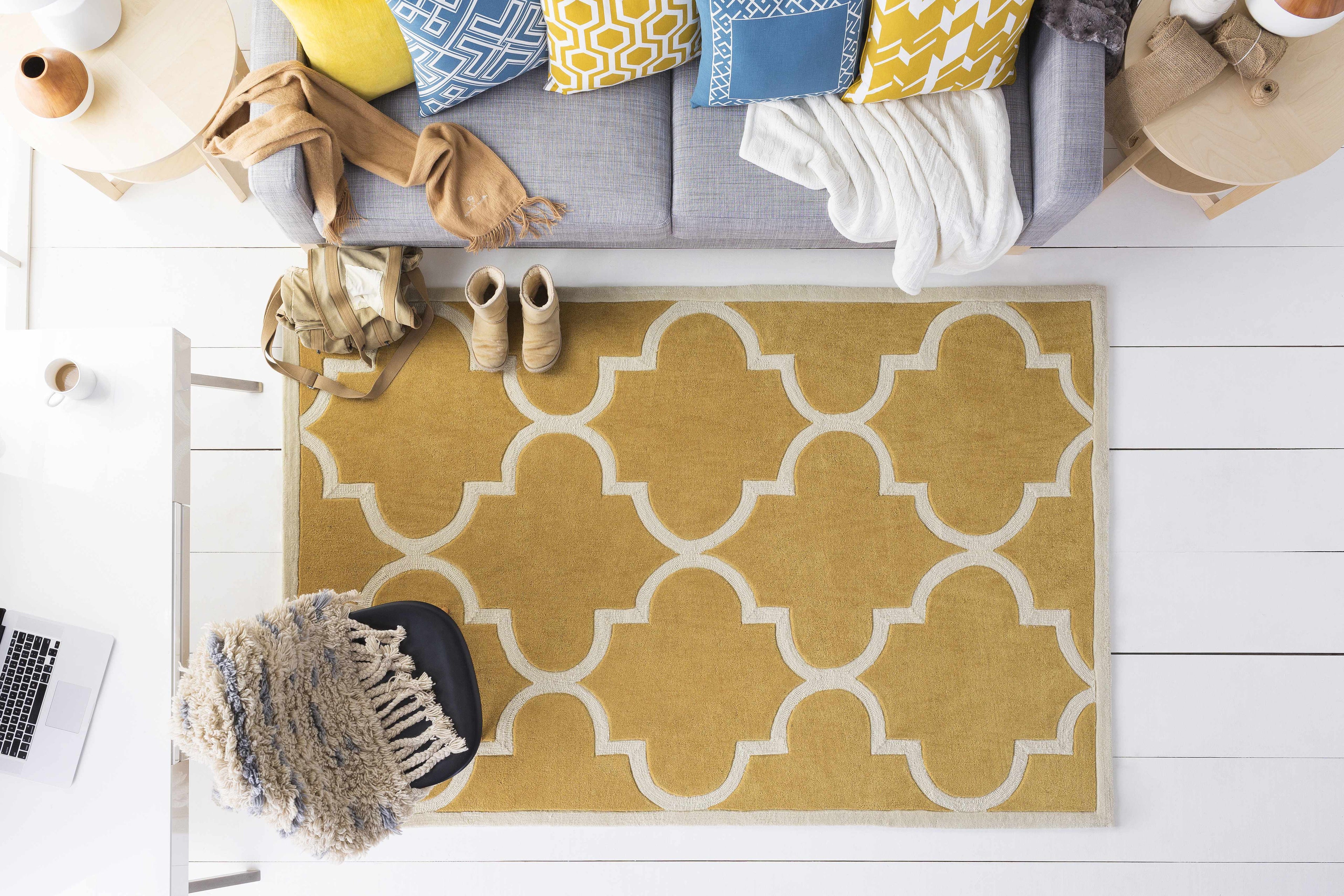 Pearlington Yellow Honeycomb Accent Pillow - Clearance-1
