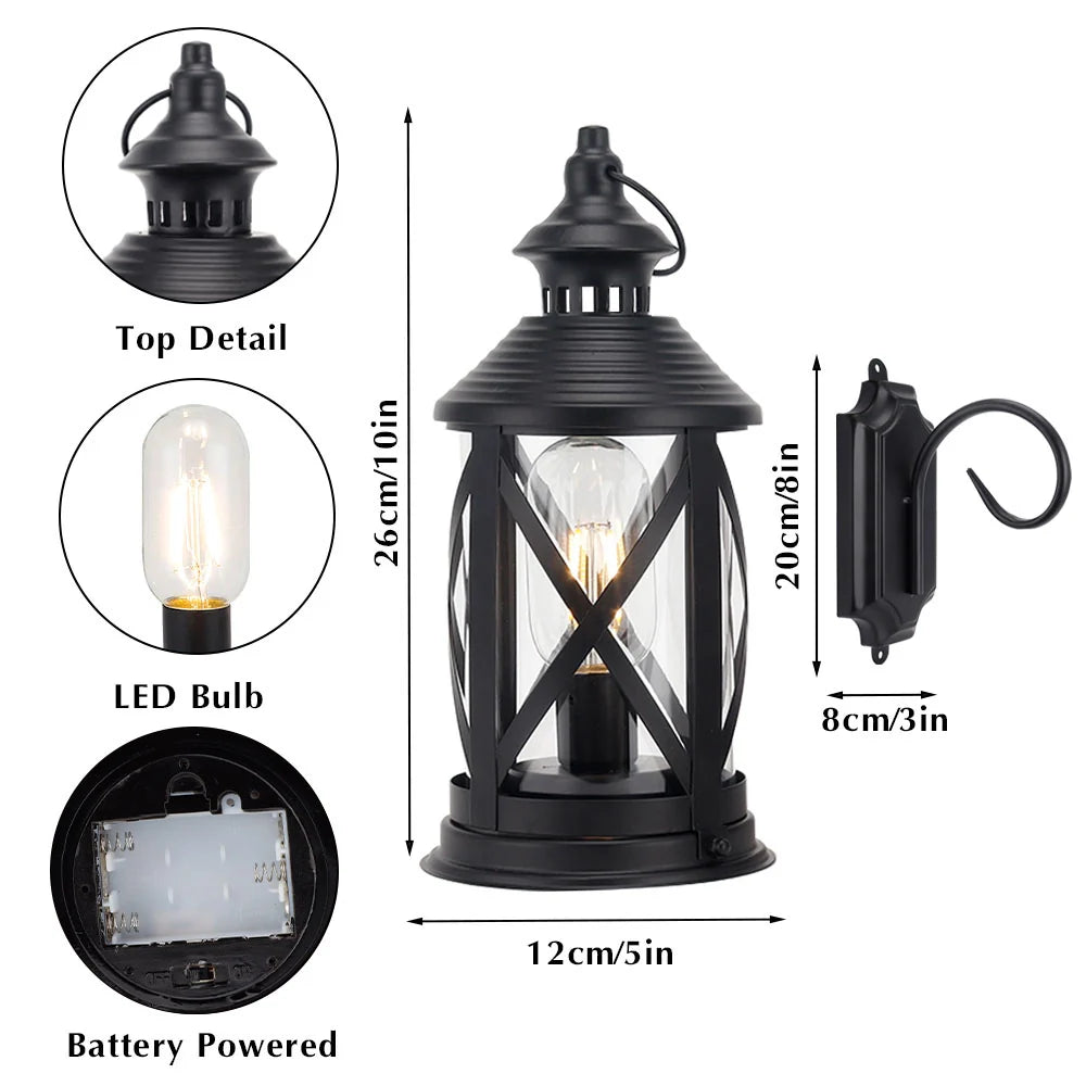 10'' Tall Decorative Cordless Table Lamps LED Edison Lights Hanging Lamps-3