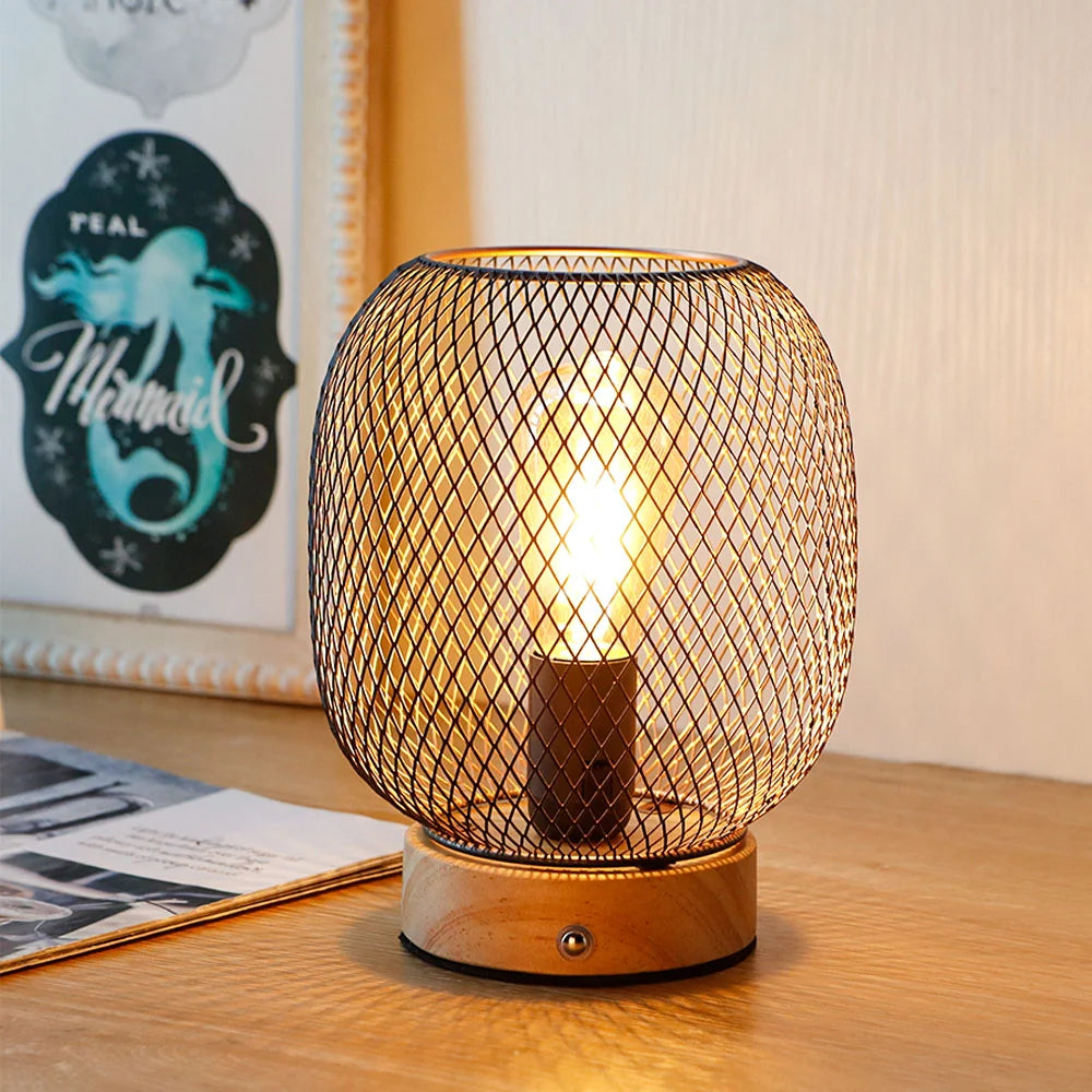 7.5''H Touch Adjustable Table Lamp(Wooden Base,Bronze round)-0