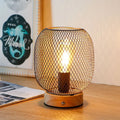 7.5''H Touch Adjustable Table Lamp(Wooden Base,Bronze round)-0