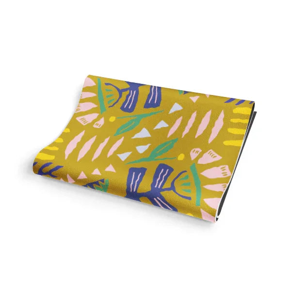 Yoga Mat | 6mm Thick | Tan | Non-Slip | Eco Friendly | Yune Yoga | Leah Duncan Hamsa-3