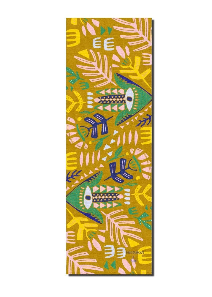 Yoga Mat | 6mm Thick | Tan | Non-Slip | Eco Friendly | Yune Yoga | Leah Duncan Hamsa-0
