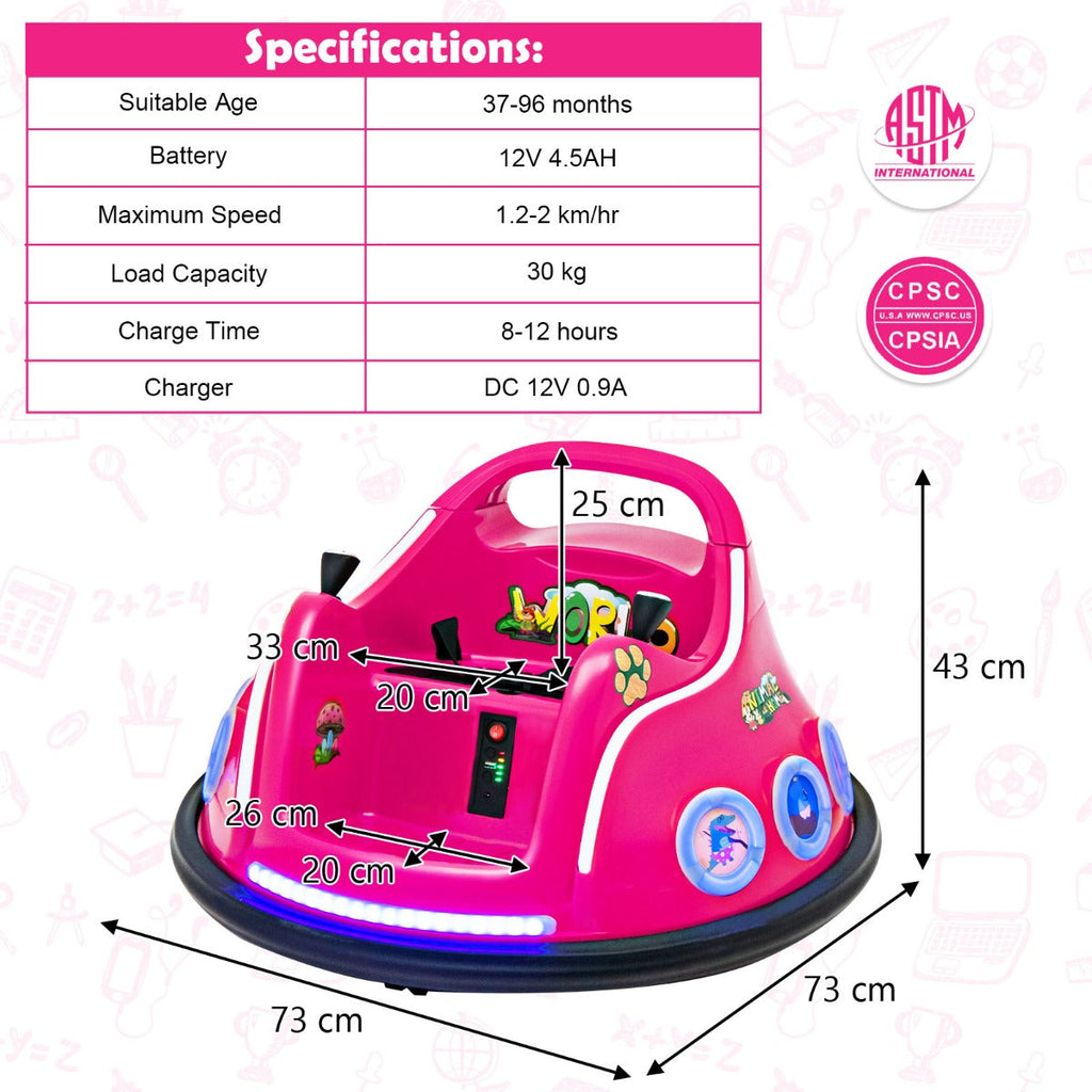 NNECW 12V Electric Ride On Car with Remote Control for Kids-Pink