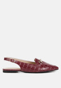 Trempe Croc Slingback Flat Sandals-5