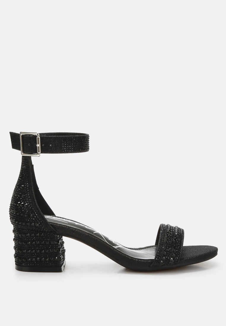 Twerky Rhinestones Embellished Block Sandals-7