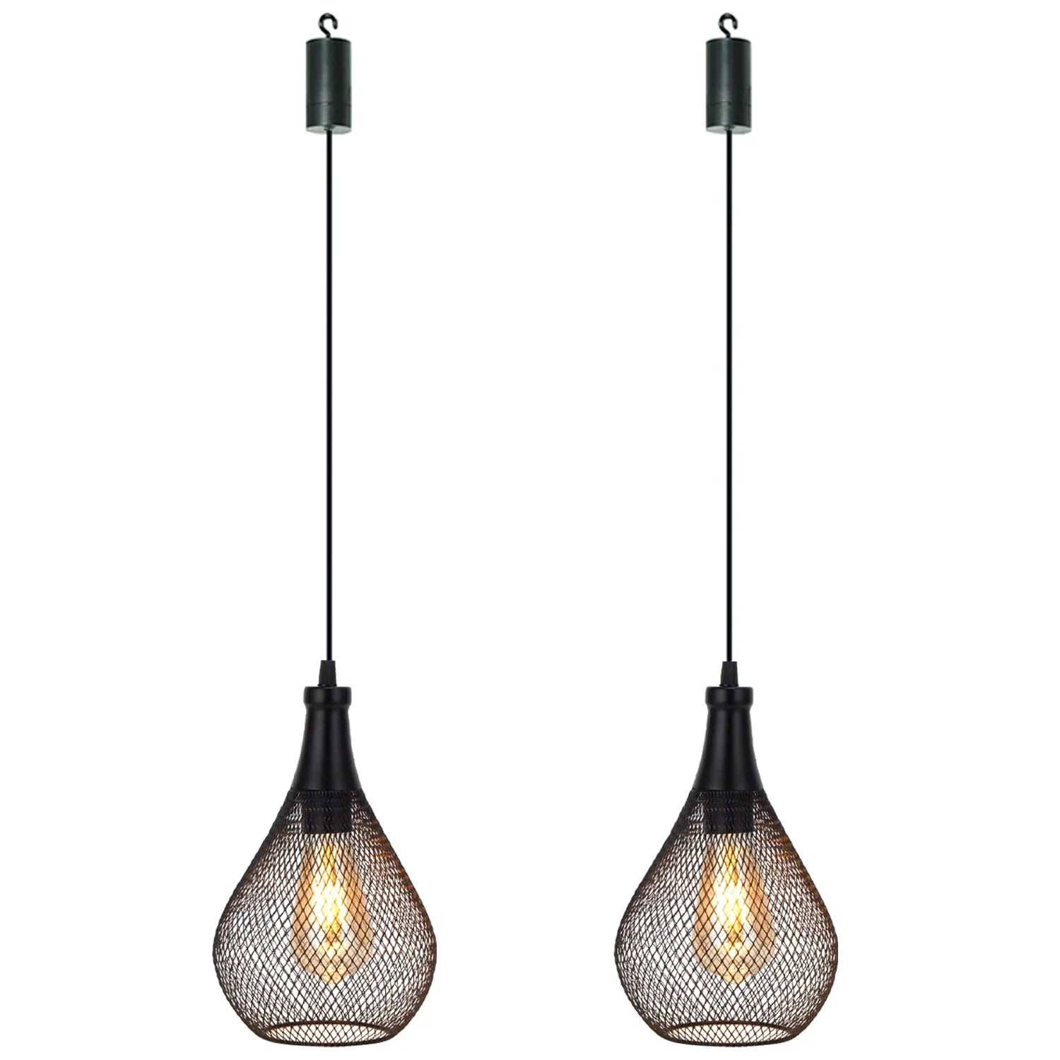 Set of 2 Hanging Lamps Battery Operated-2