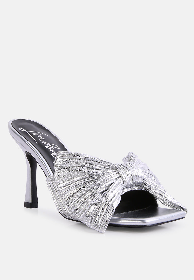 Wonderbuz High Heeled Bow Slider Sandals-2