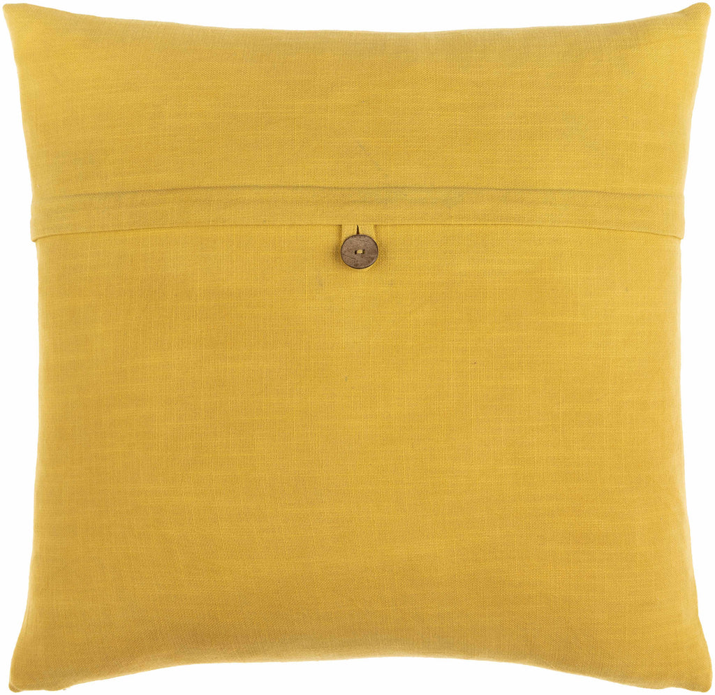 Yedisu Mustard Yellow Button Throw Pillow - Clearance-0