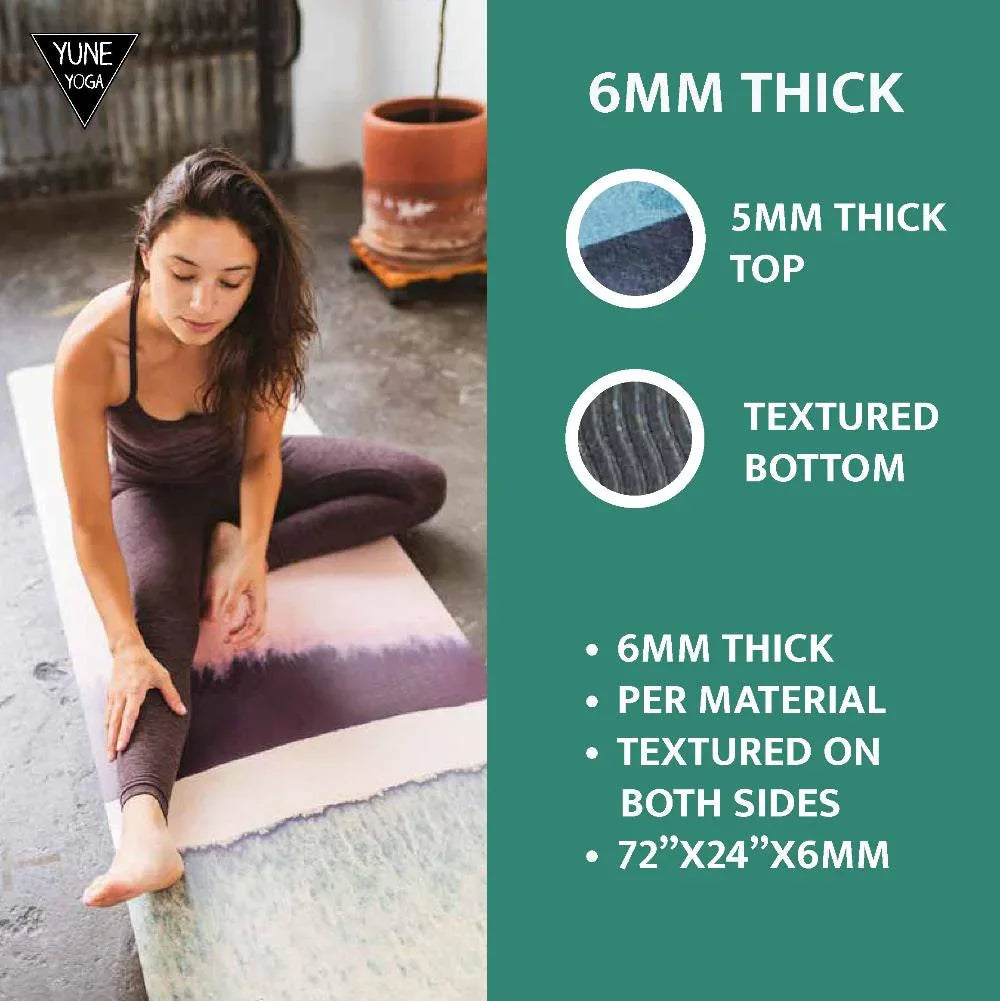 Howling Rock Yoga Mat – 6 mm Extra Thick, Double-Sided Non-Slip, Eco-Friendly PER with Striped Rock Formation Design | Yune Yoga-4