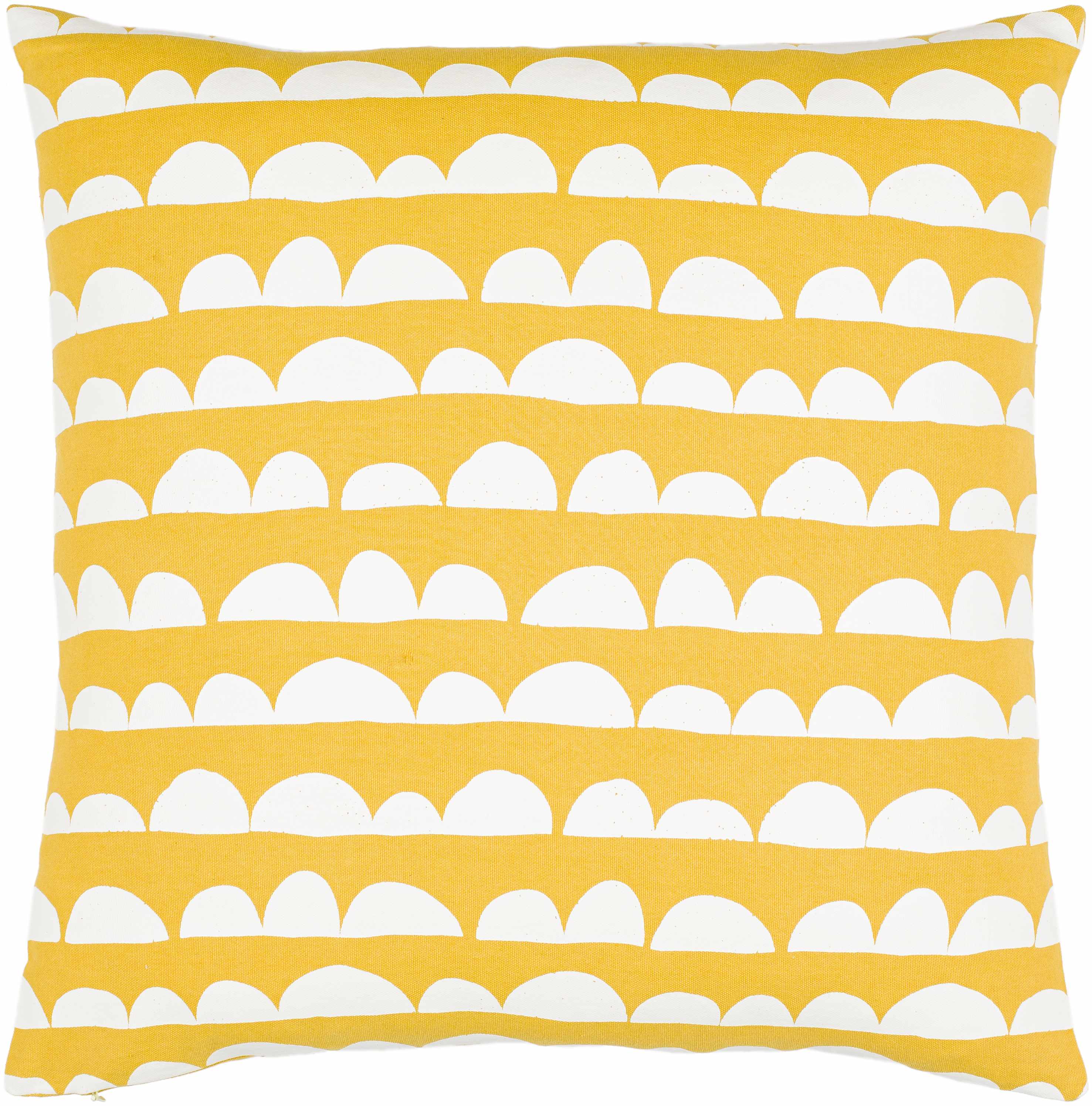 Zuni Yellow Scallop Pattern Throw Pillow - Clearance-2
